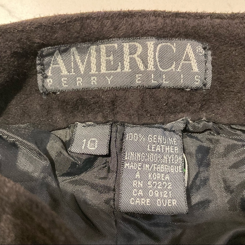 PERRY ELLIS AMERICA Sz 10 High Rise Suede Leather Pants - Picture 7 of 8